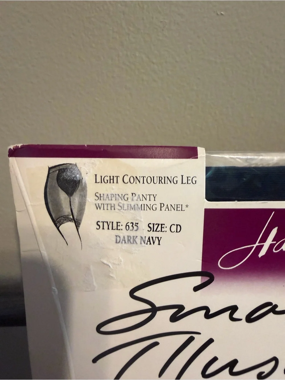 Vintage Hanes Smooth Illusions Pantyhose Dark Navy Size CD Shaping Panty NIP